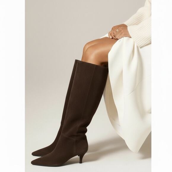 J. Crew Women's Stevie Knee-High Pull-On Boots in Suede Brown Size 10.5 NWOB - Picture 3 of 9
